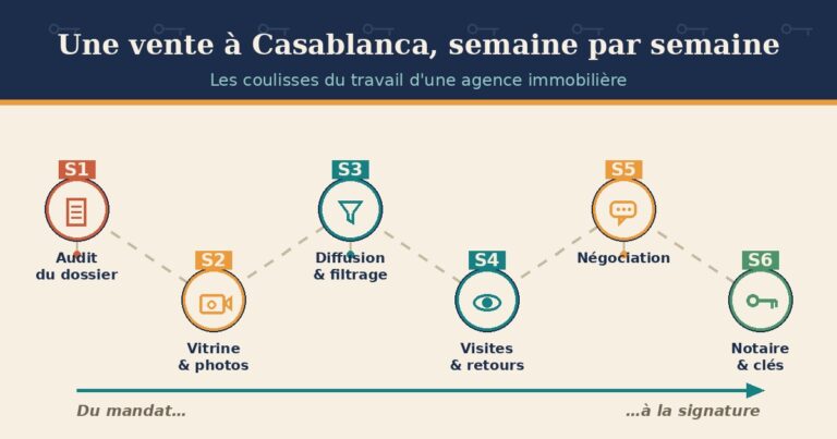 Que fait vraiment une agence immobilière à Casablanca ? Les coulisses d&rsquo;une vente, semaine par semaine