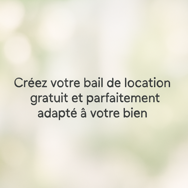 Créez votre bail de location gratuit et parfaitement adapté à votre bien